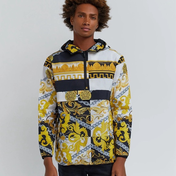 •Medusa• Chain Detail Print Half Zip Pull Over Jacket - Picture 3 of 4